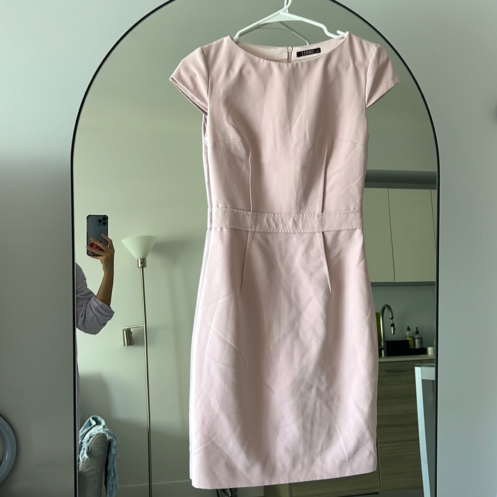 Office or “meet his parents” elegant dress. True XS , light cream pink